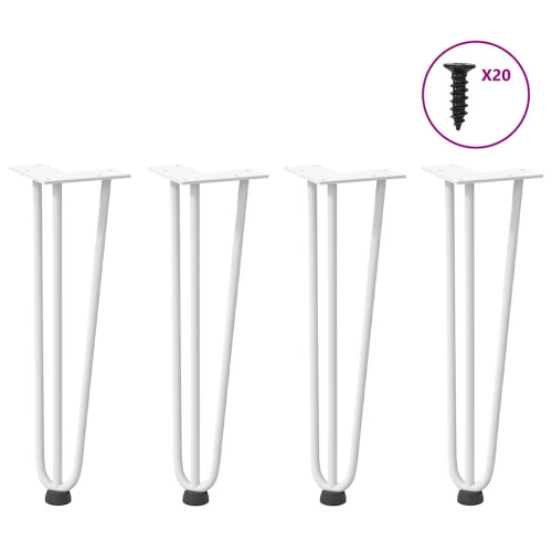 VidaXL vidaXL Hairpin Legs for Coffee Table 4 pcs White 42 cm Solid Steel