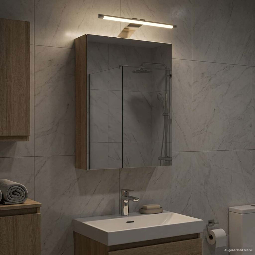 Vidaxl Bathroom Mirror Cabinet With Shelf Sonoma Oak 30 X 10.5 X 50 Cm