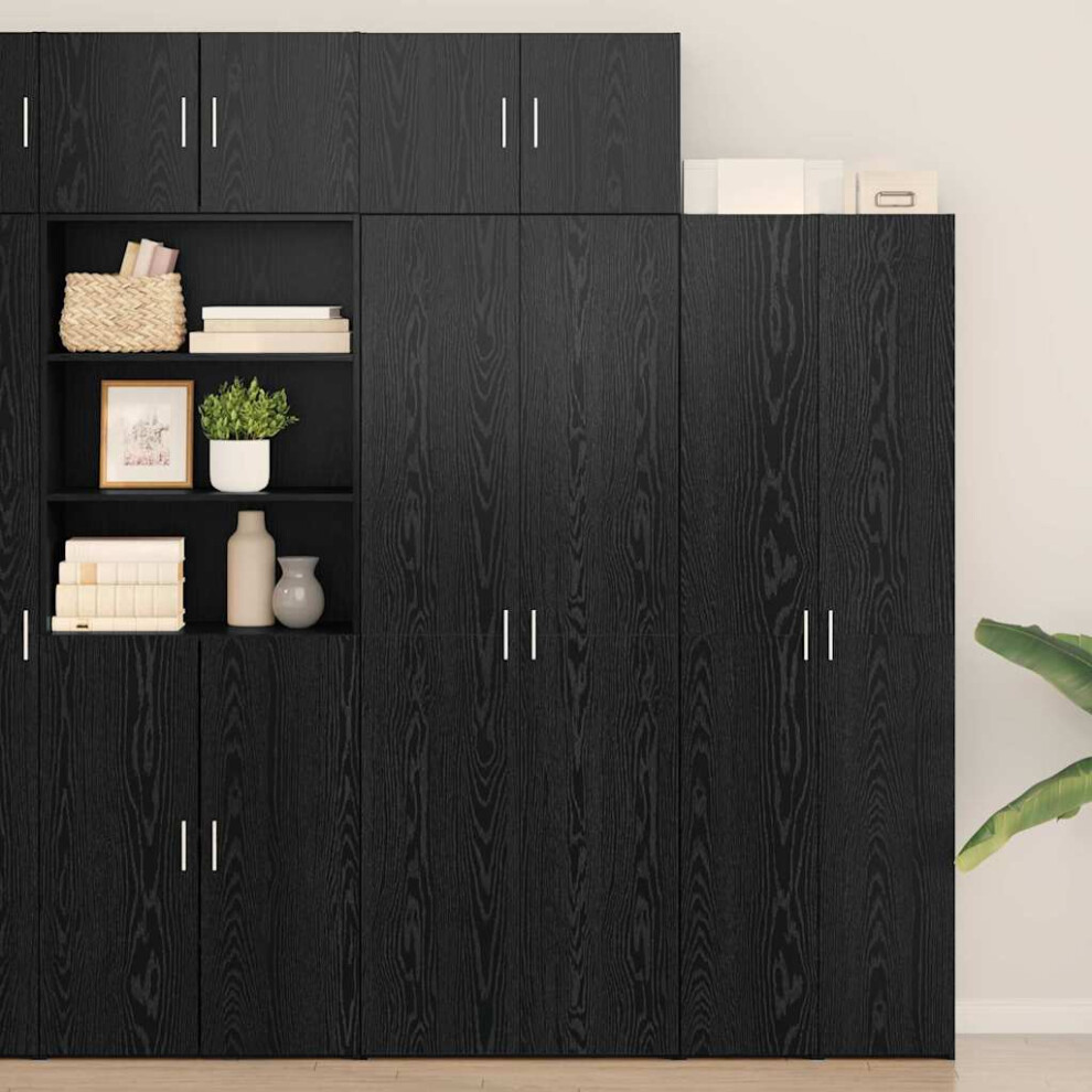 Vidaxl Storage Cabinet 3 Pcs Black Oak