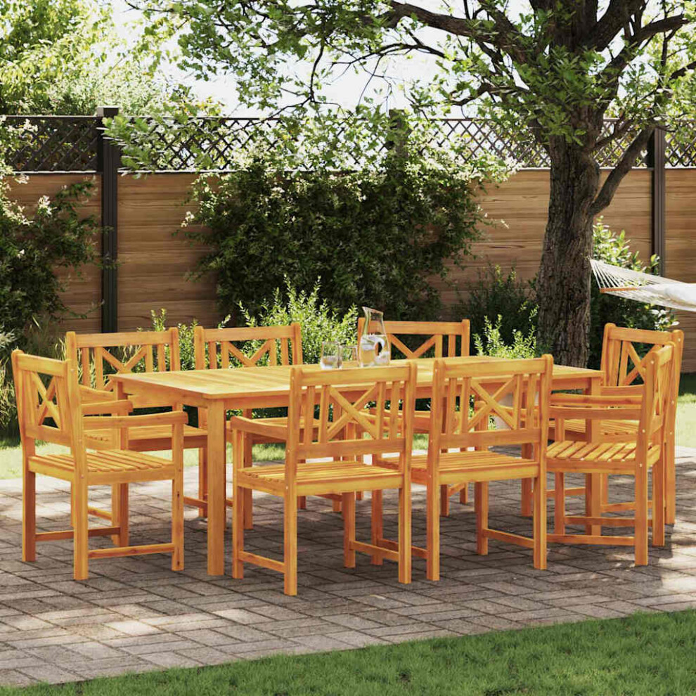 Vidaxl Garden Chairs 8 Pcs Natural Solid Acacia Wood