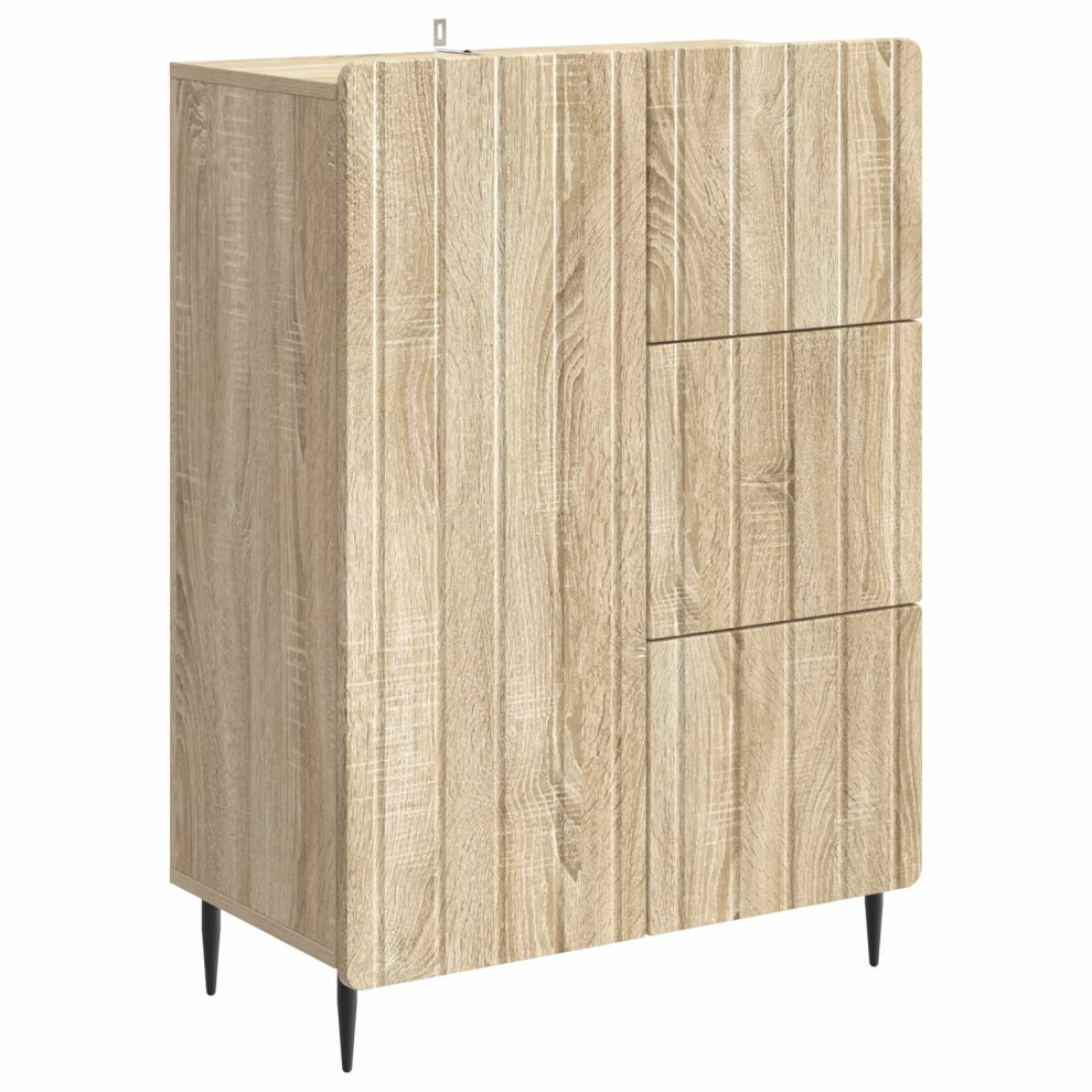 Vidaxl Sideboard Sonoma Oak 66 X 34.5 X 91.5 Cm Engineered Wood