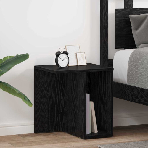 VidaXL vidaXL End Table 2 pcs Black Oak 37 x 32 x 40 cm Engineered Wood