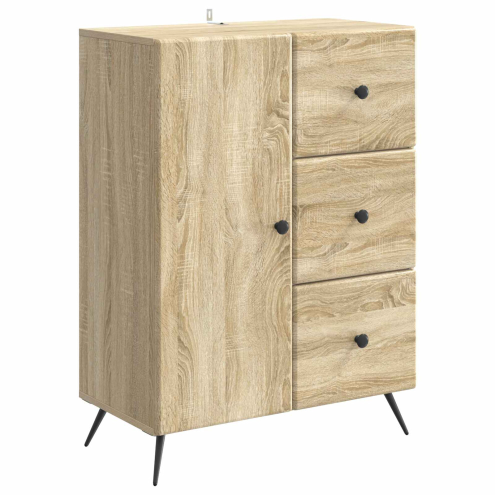 Vidaxl Sideboard Sonoma Oak 66 X 34.5 X 90 Cm Engineered Wood