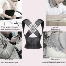 (L) Posture Correction, Back Straightener Posture Corrector For Back, Neck, Shoulder Brace Posture Back Brace Fit For Children, Students