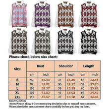 (S, Coffee) Ladies Loose V Neck Sweater Vest Women Casual Sleeveless Holiday Waistcoat Cozy