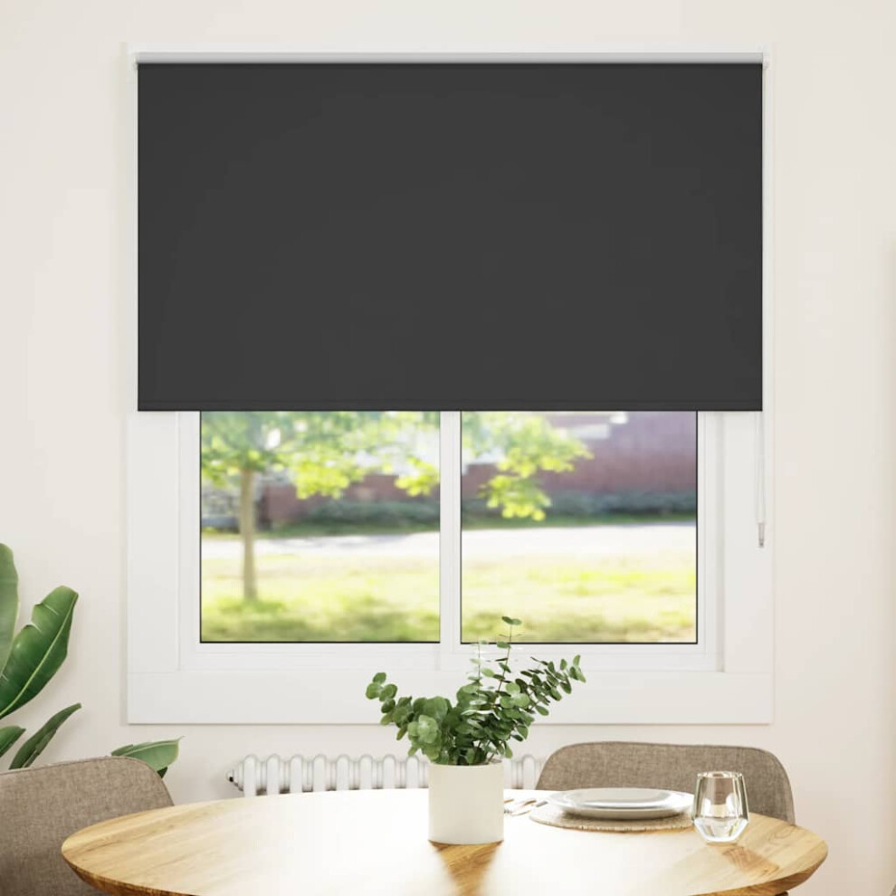 Vidaxl Roller Blind Blackout Black 120X130 Cm Fabric Width 116.6 Cm Polyester