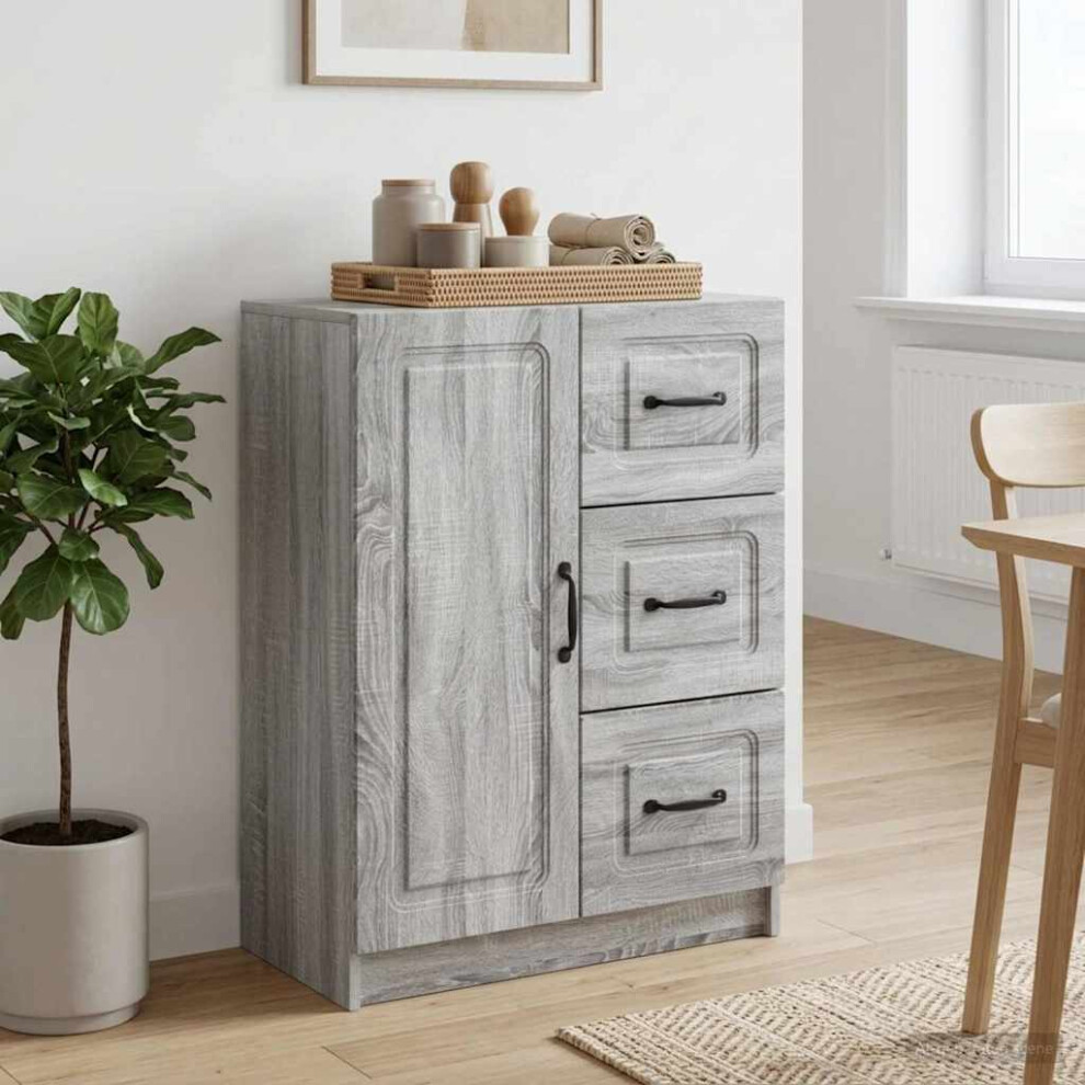 Vidaxl Sideboard Sonoma 66 X 34.5 X 87 Cm Engineered Wood Grey
