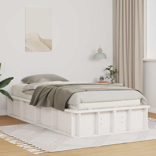 VidaXL vidaXL Bed Frame White 90 x 190 cm Solid Pine Wood