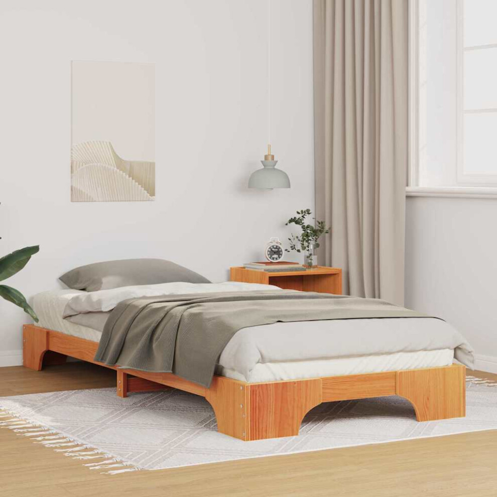 Vidaxl Bed Frame 90 X 210 Cm Solid Pine Wood Brown