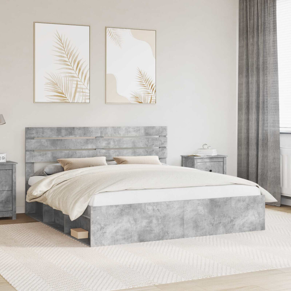 Vidaxl Bed Frame With Headboard Concerte 180 X 200 Cm Solid Pine Wood