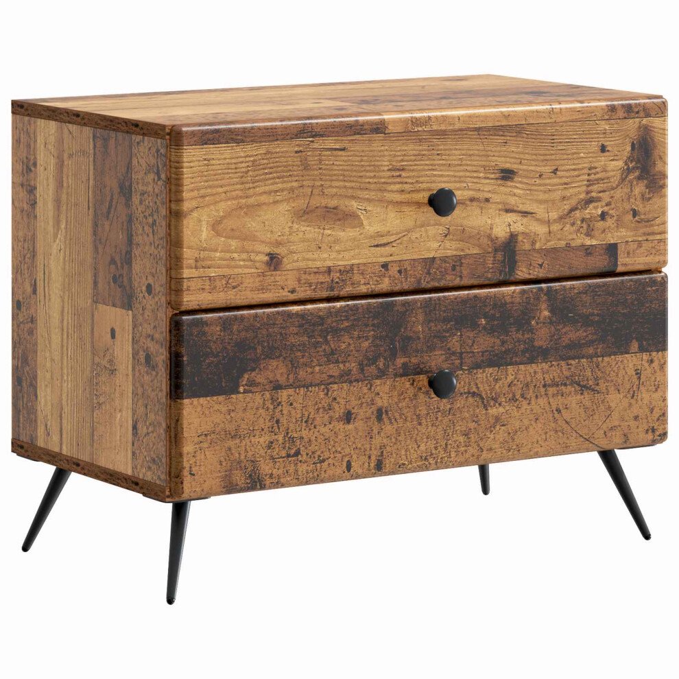 Vidaxl Bedside Cabinet Old Wood 62 X 34.5 X 47.5 Cm Engineered Wood