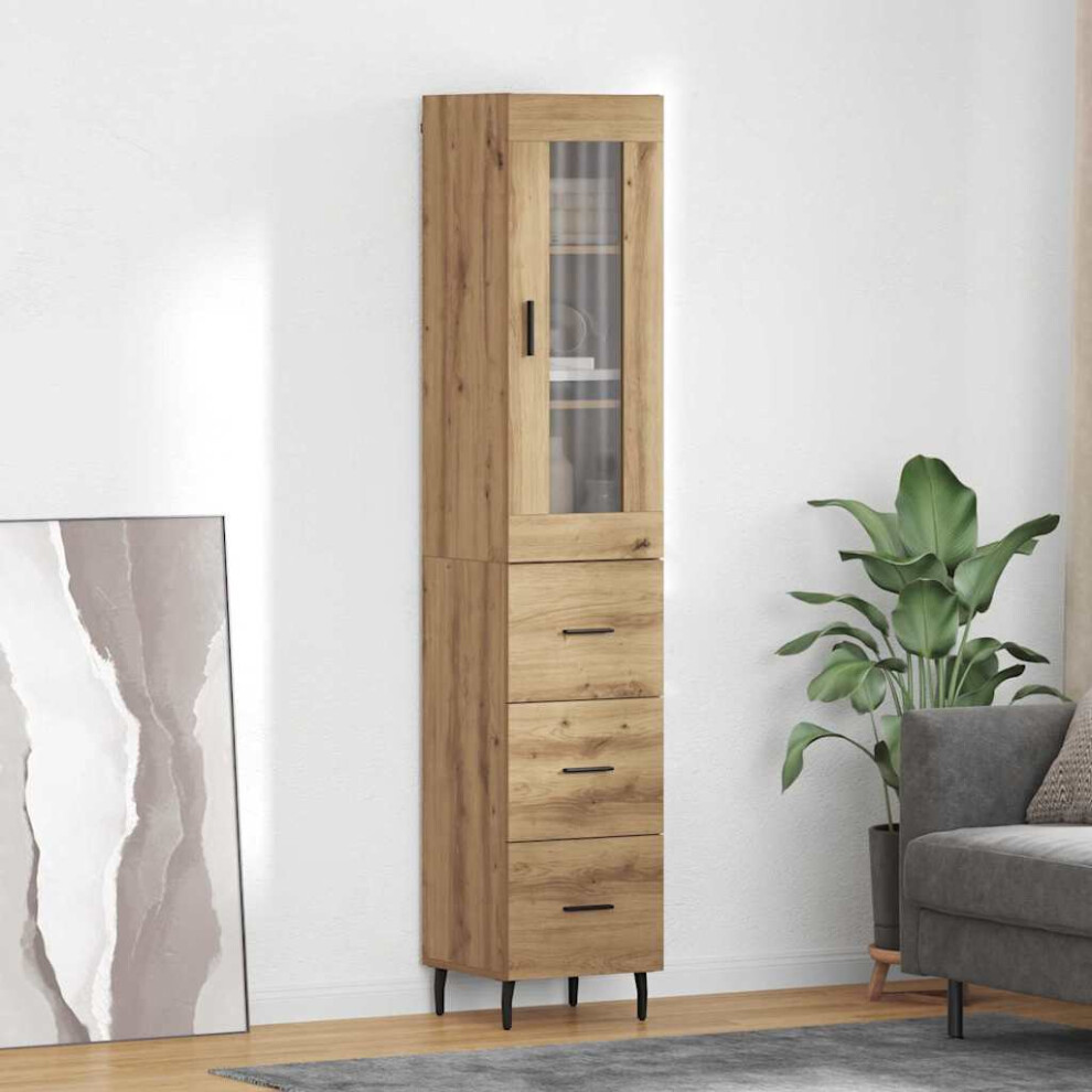 Vidaxl Highboard Artisan Oak 34.5 X 34 X 180 Cm Engineered Wood