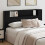 VidaXL vidaXL Storage Headboard with LED Black Oak Engineered Wood 1