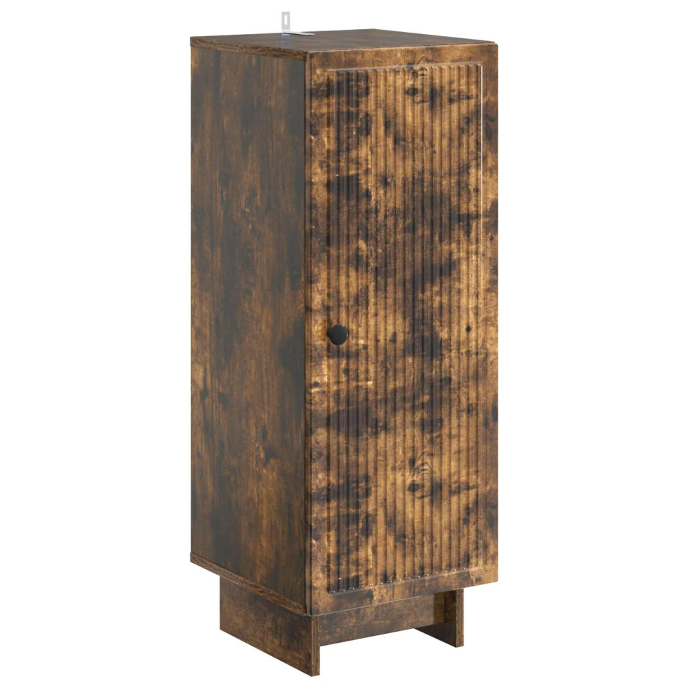 Vidaxl Sideboard Smoked Oak 33 X 34.5 X 90 Cm Engineered Wood