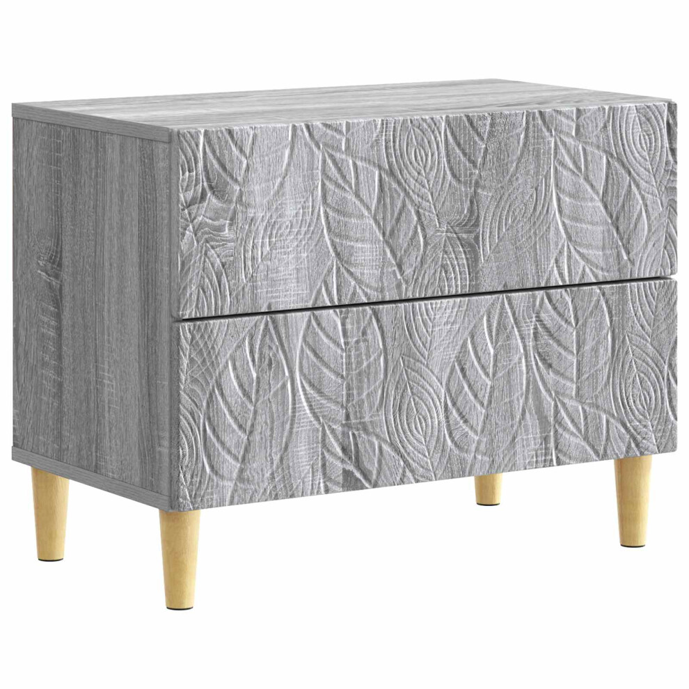 Vidaxl Bedside Table Sonoma 62 X 34.5 X 48 Cm Engineered Wood Grey