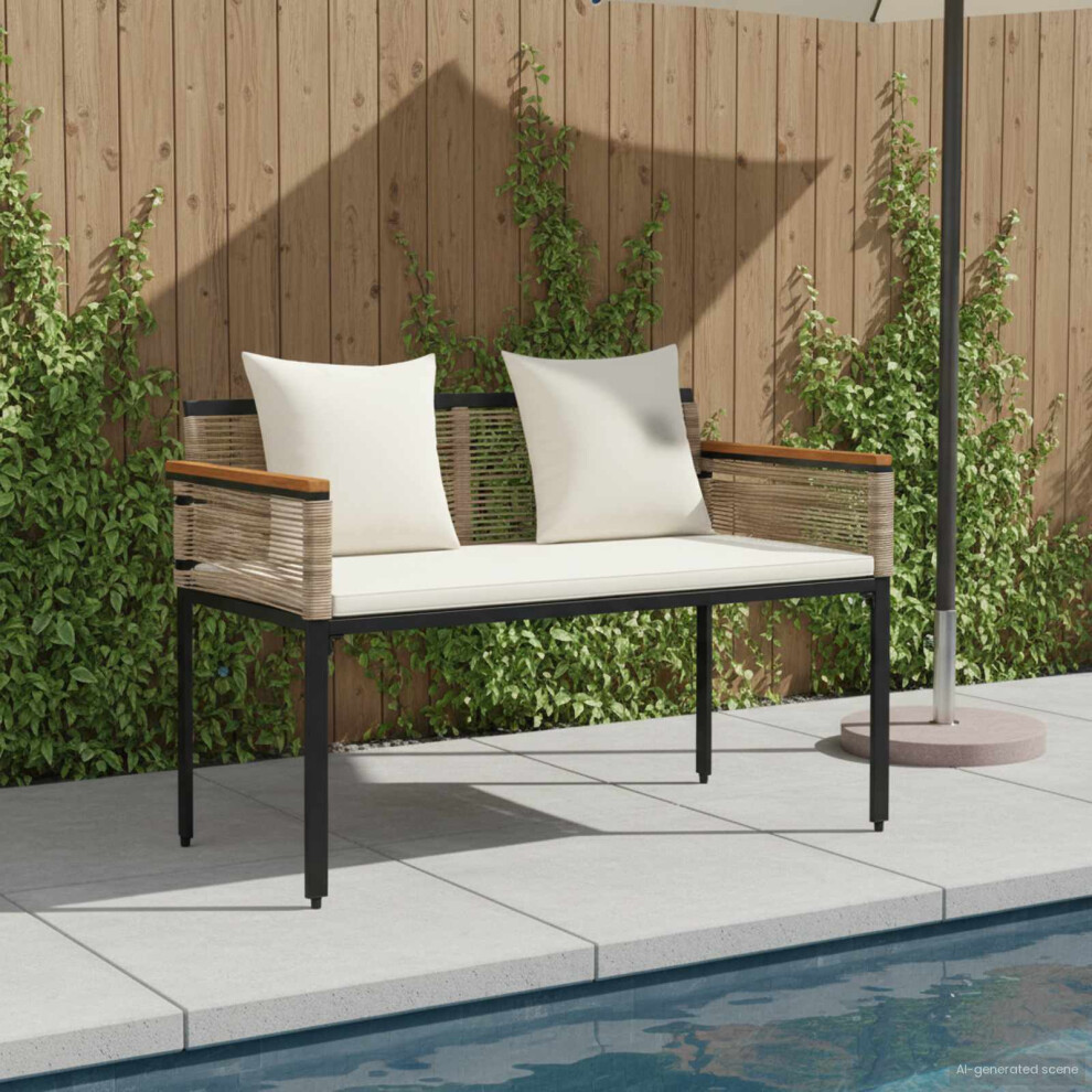 Vidaxl Outdoor Bench Beige And Cream White 117 X 54 X 74.5 Cm