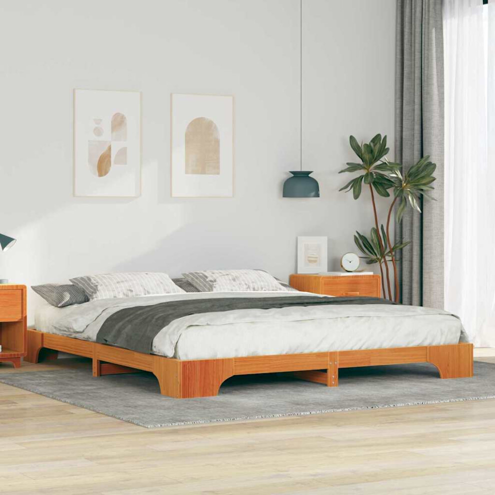 Vidaxl Bed Frame 180 X 210 Cm Solid Pine Wood Brown