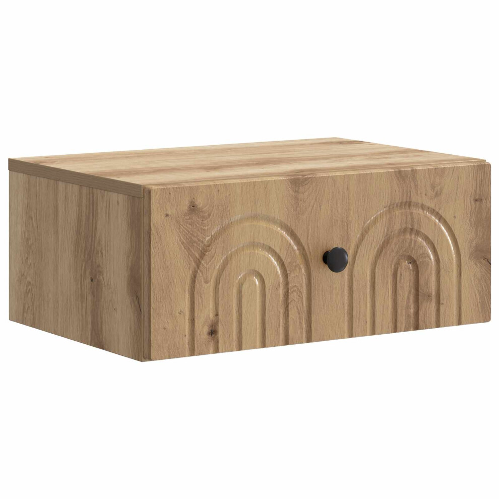 Vidaxl Wall-Mounted Bedside Cabinet Artisan Oak 49 X 34.5 X 20 Cm