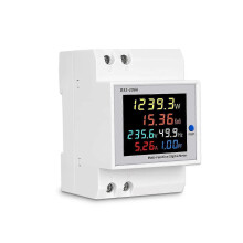 Digital Single Phase Ac 40-300v 100a Din Rail 6 In 1 Voltmeter Ammeter Watt Kwh Frequency Meter 110