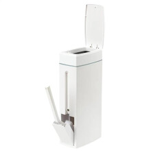 Bathroom Crevice Trash Can Space Saving Compressed Trash Can with Toilet Brush Narrow Trash Can Garbage Container