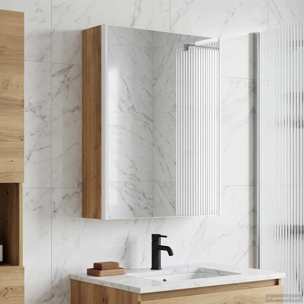 Vidaxl Bathroom Mirror Cabinet Artisian Oak 53.5 X 15.5 X 70 Cm