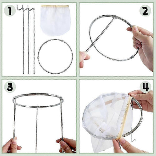 2 Pack Strainer Stand,Strainer Stand with 4 Reusable Staining Bags 2