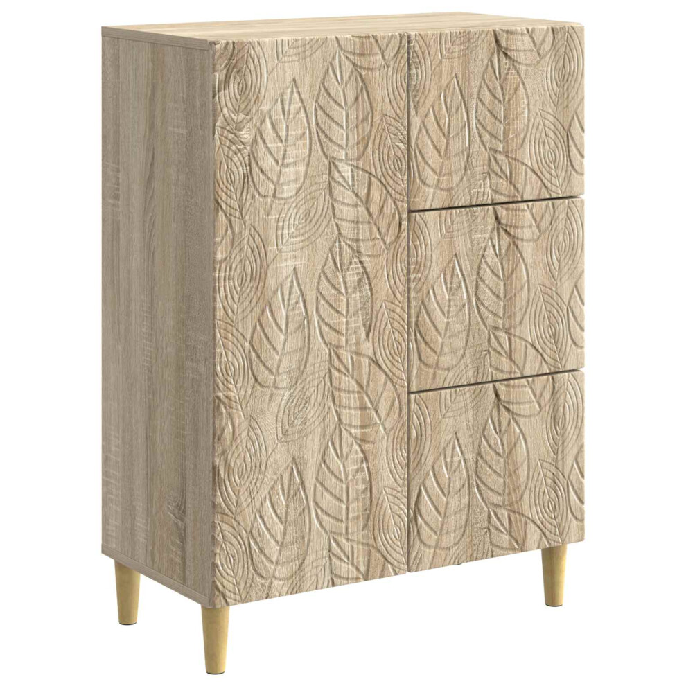 Vidaxl Sideboard Sonoma Oak 66 X 34.5 X 90 Cm Engineered Wood
