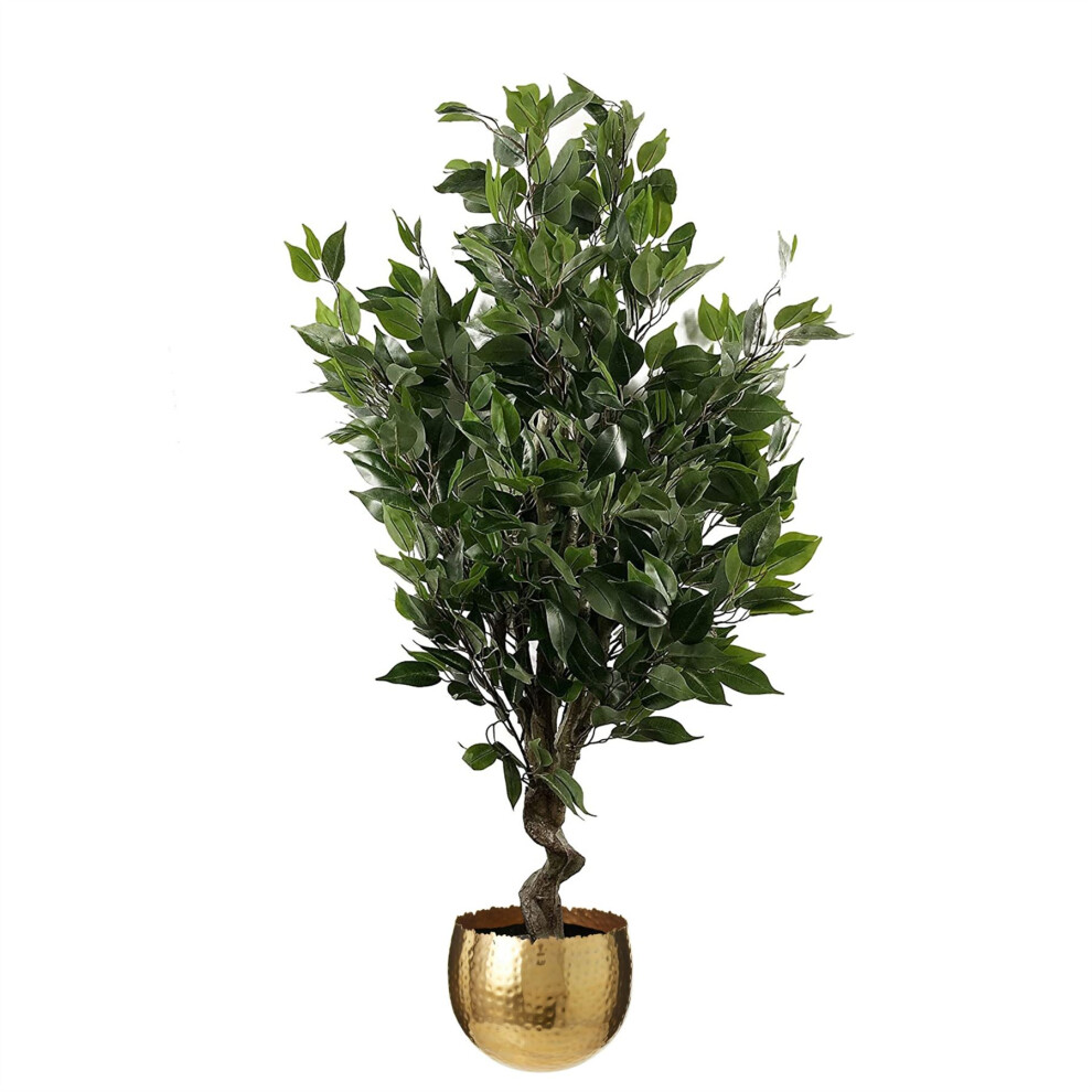 Faux Tree in Metal Planter - Image 4