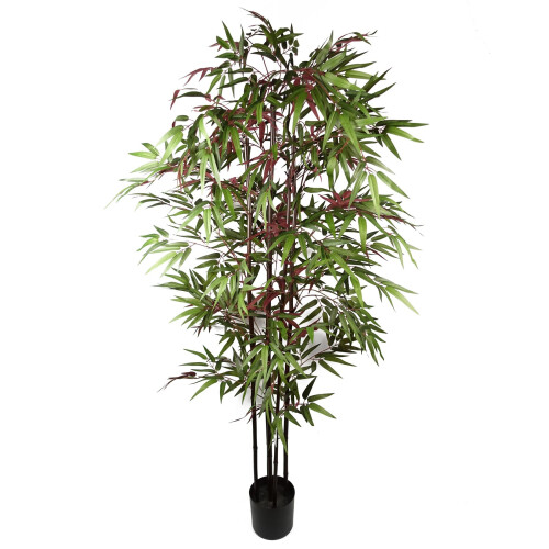 Leaf 180cm Artificial Bamboo 1140 Red Green Silk Leaves