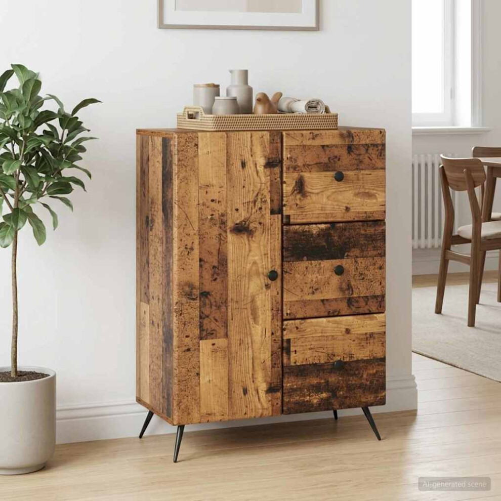 Vidaxl Sideboard Old Wood 66 X 34.5 X 90 Cm Engineered Wood
