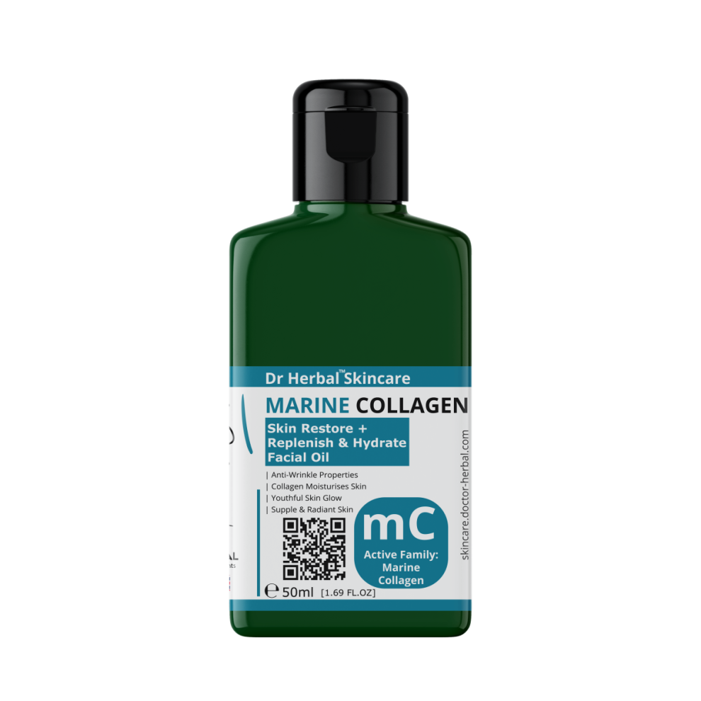Dr Herbal Facial Oil 50Ml With Marine Collagen, Sea Kelp & Almond Esters