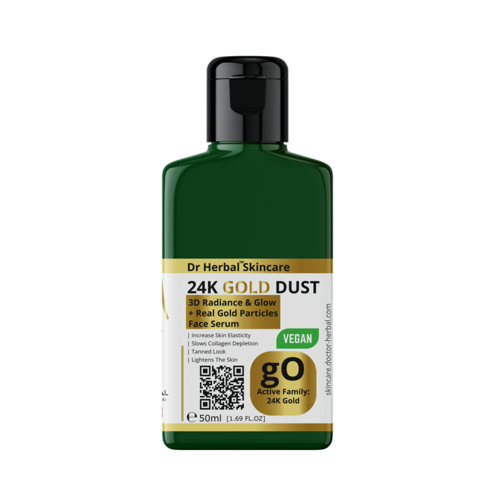 Dr Herbal Face Serum 50Ml With 24K Gold Dust, Collagen & Silk Amino Acids