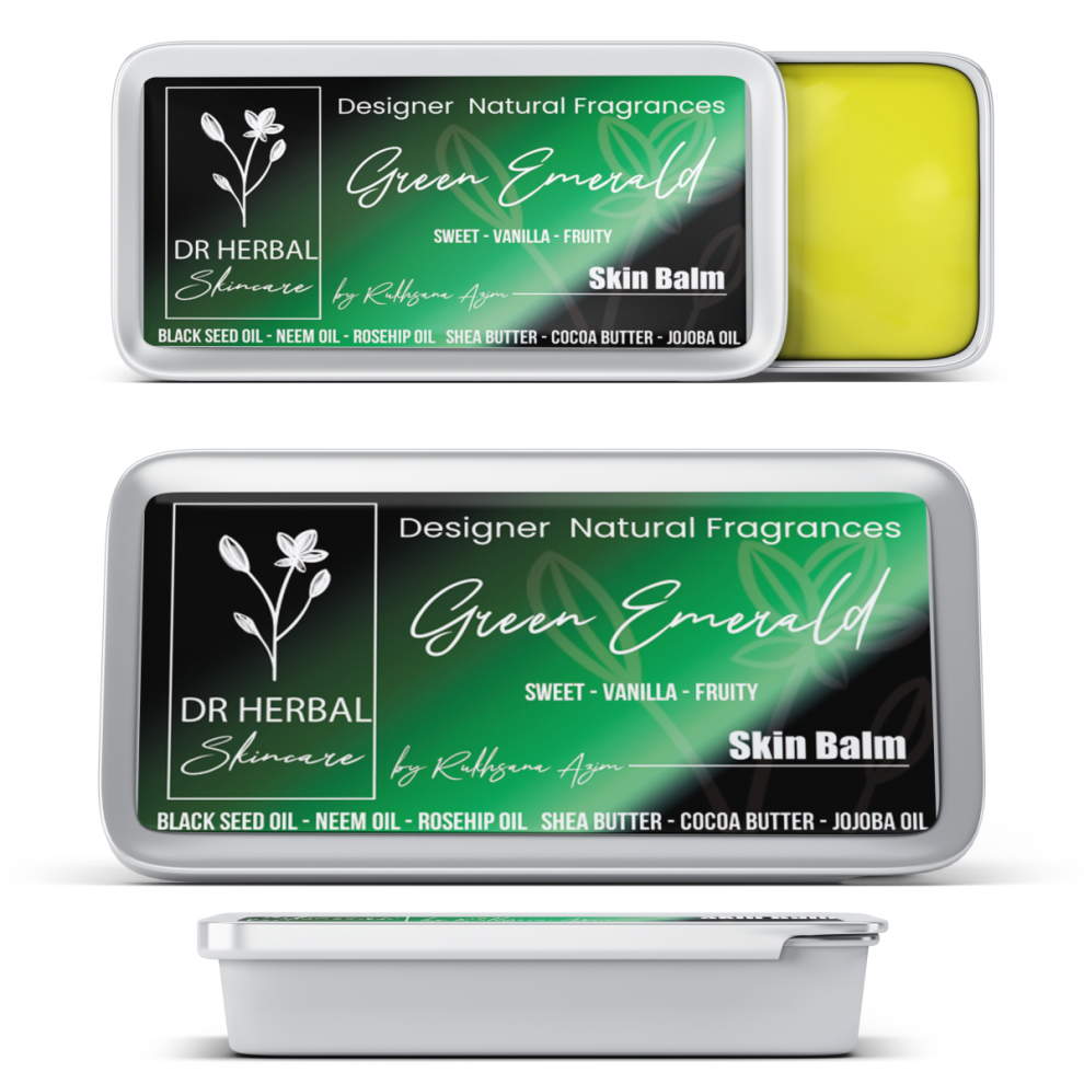 Dr Herbal Green/Amber Solid Fragrance Balm Emerald 20G Rose Oud