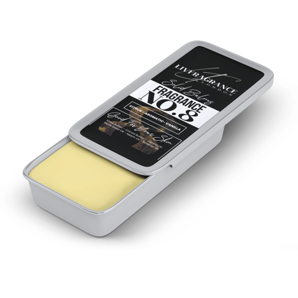 Livfragrance Solid Balm No.8 Citrus Aromatic Vanilla With Shea, Jojoba & Beeswax