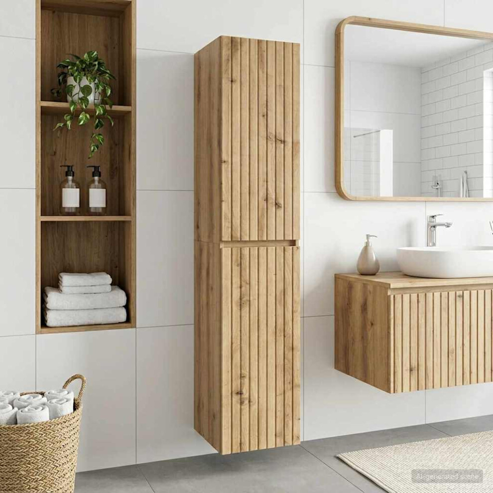 Vidaxl Wall-Mounted Bathroom Cabinet Artisan Oak 33 X 34.5 X 160 Cm