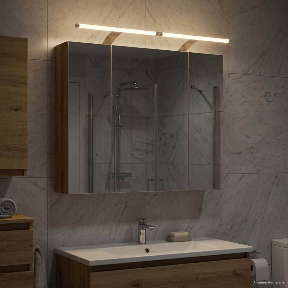 Vidaxl Bathroom Mirror Cabinet Artisian Oak 80 X 14.5 X 70 Cm