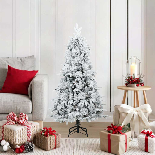 VidaXL vidaXL Artificial Hinged Christmas Tree Snow Flocked White 120 cm