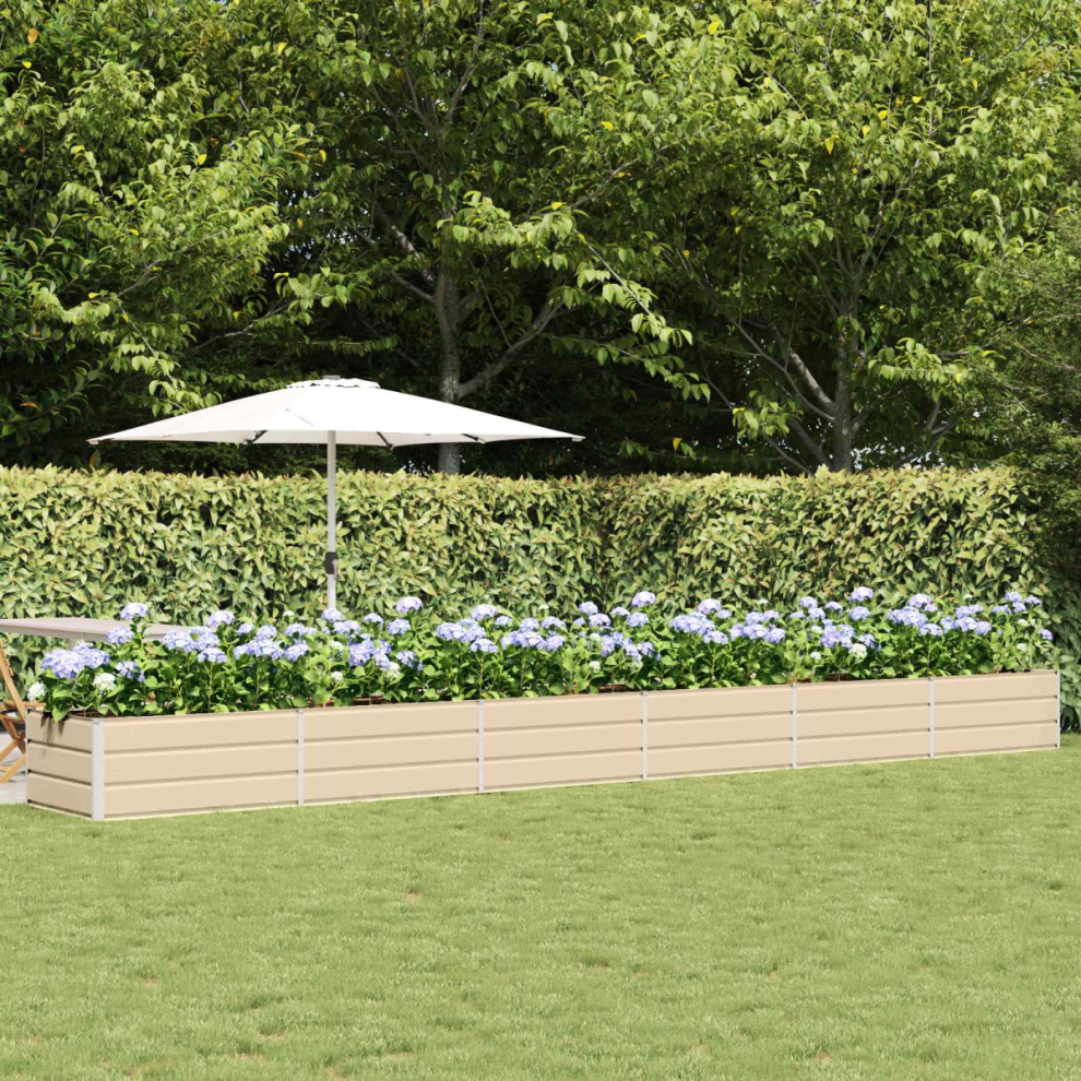 Vidaxl Planter 600 X 80 X 45 Cm Steel Ivory