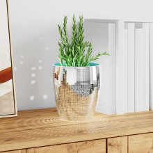 vidaXL Mirror Mosaic Tile Geometric 3 pcs Silver 30 x 30 cm Glass