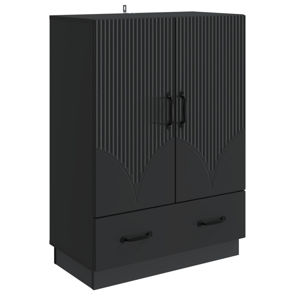 Vidaxl Sideboard With Drawer 66 X 34.5 X 92 Cm Engineered Wood Black