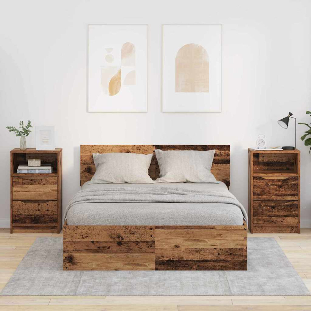 Vidaxl Bedside Tables 2 Pcs Old Wood 40 X 30 X 467 Cm Engineered Wood