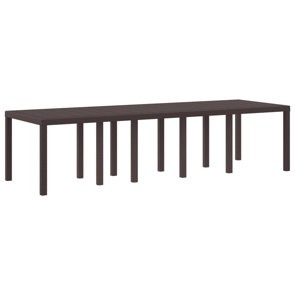 Vidaxl Garden Table Brown 300 X 100 X 73 Cm Poly Rattan, Brown - Image 2