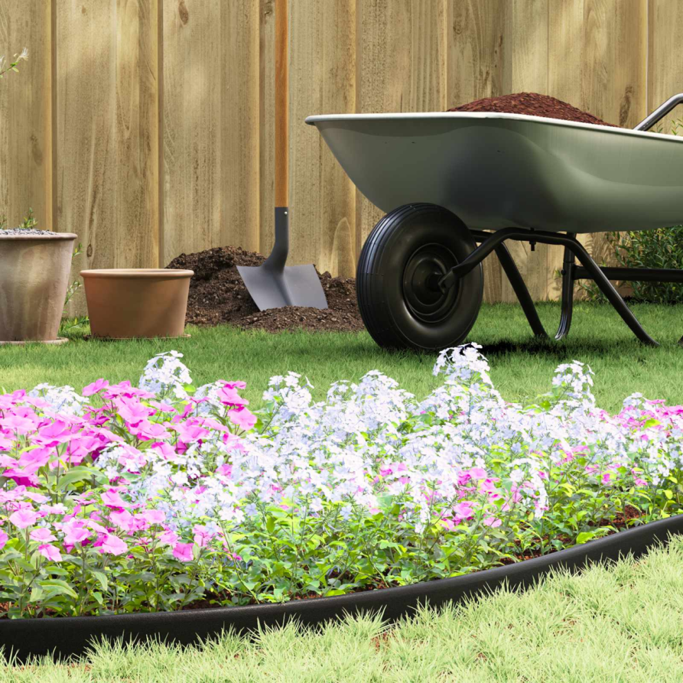 Vidaxl Lawn Edgings Black 3000 X 4 X 5 Cm Plastic