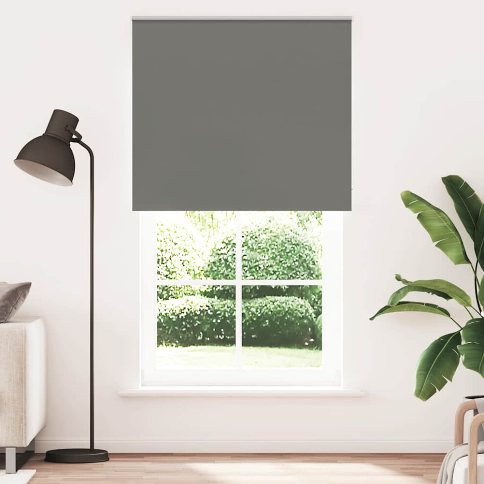 Vidaxl Roller Blind Blackout Grey 140X230 Cm Fabric Width 136.6 Cm Polyester