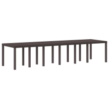 vidaXL Garden Table Brown 350 x 100 x 74 cm Poly Rattan