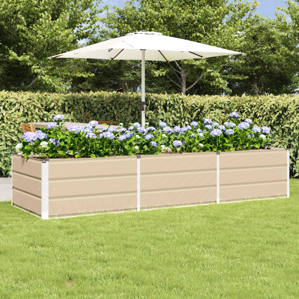 Vidaxl Planter 240 X 80 X 45 Cm Steel Ivory
