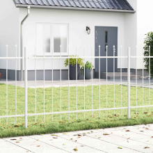 vidaXL Garden Fence 2 pcs White 3.4 x 0.8 m Powder-coated Steel