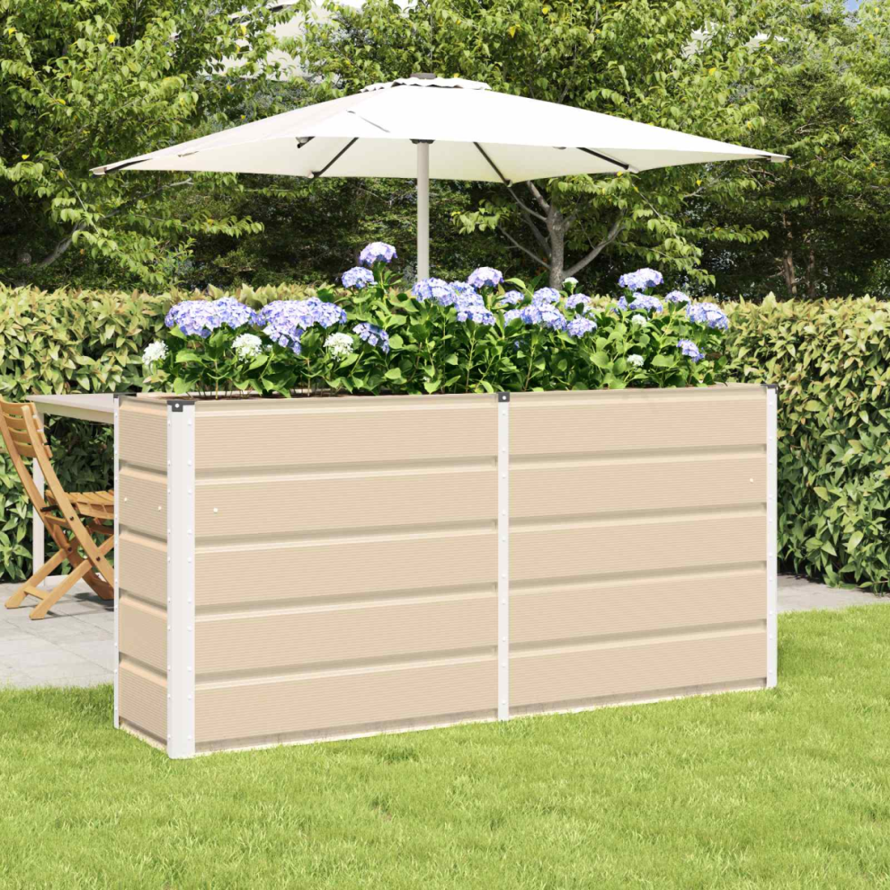 Vidaxl Planter 160 X 40 X 75 Cm Steel Ivory