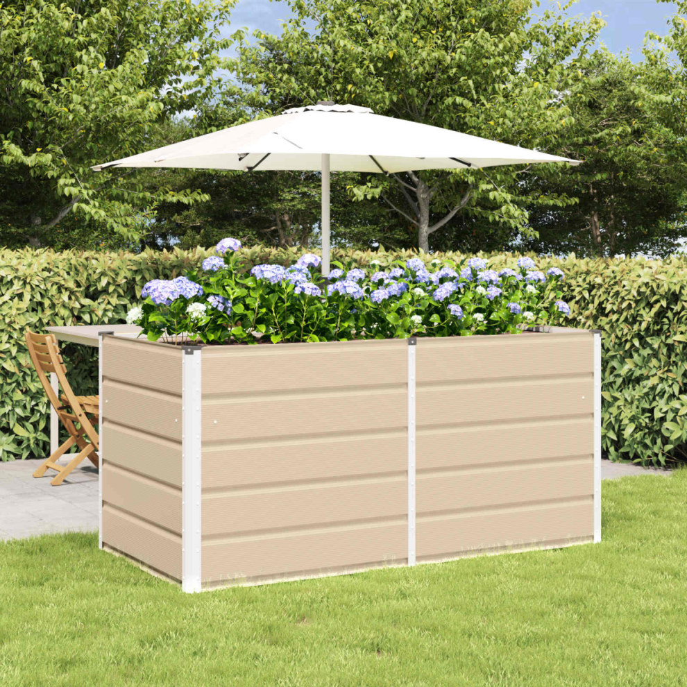 Vidaxl Planter 160 X 80 X 75 Cm Steel Ivory