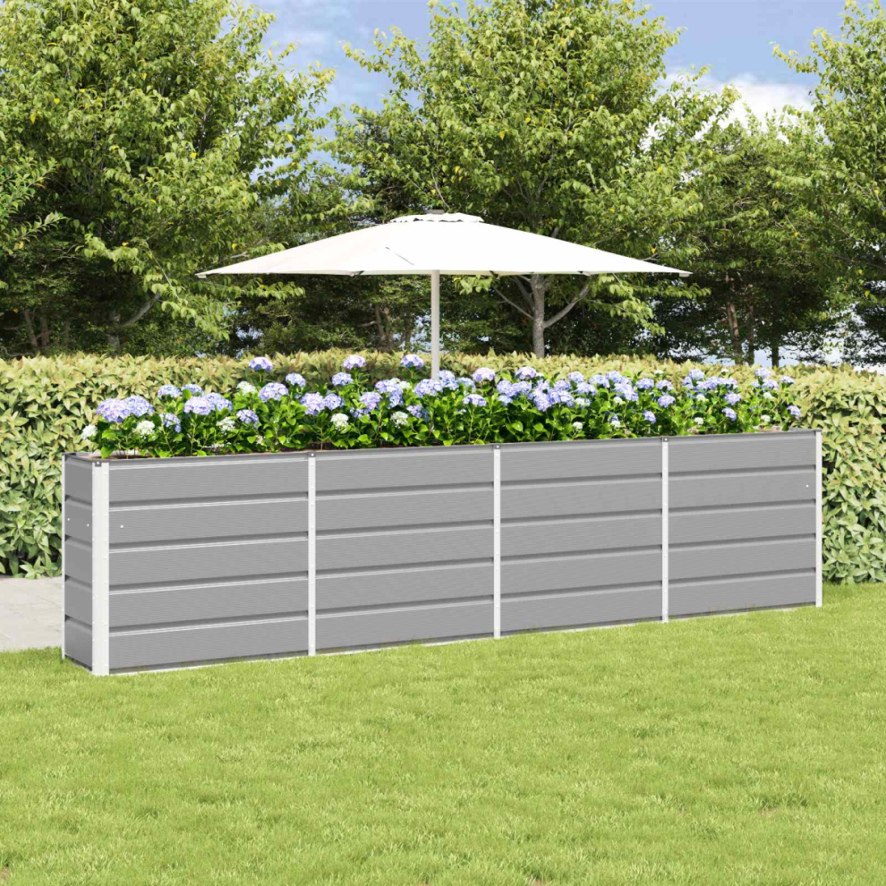 Vidaxl Planter 320 X 40 X 75 Cm Steel Light/Grey